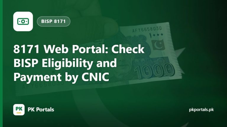 8171 Web Portal: Check BISP Eligibility and Payment by CNIC