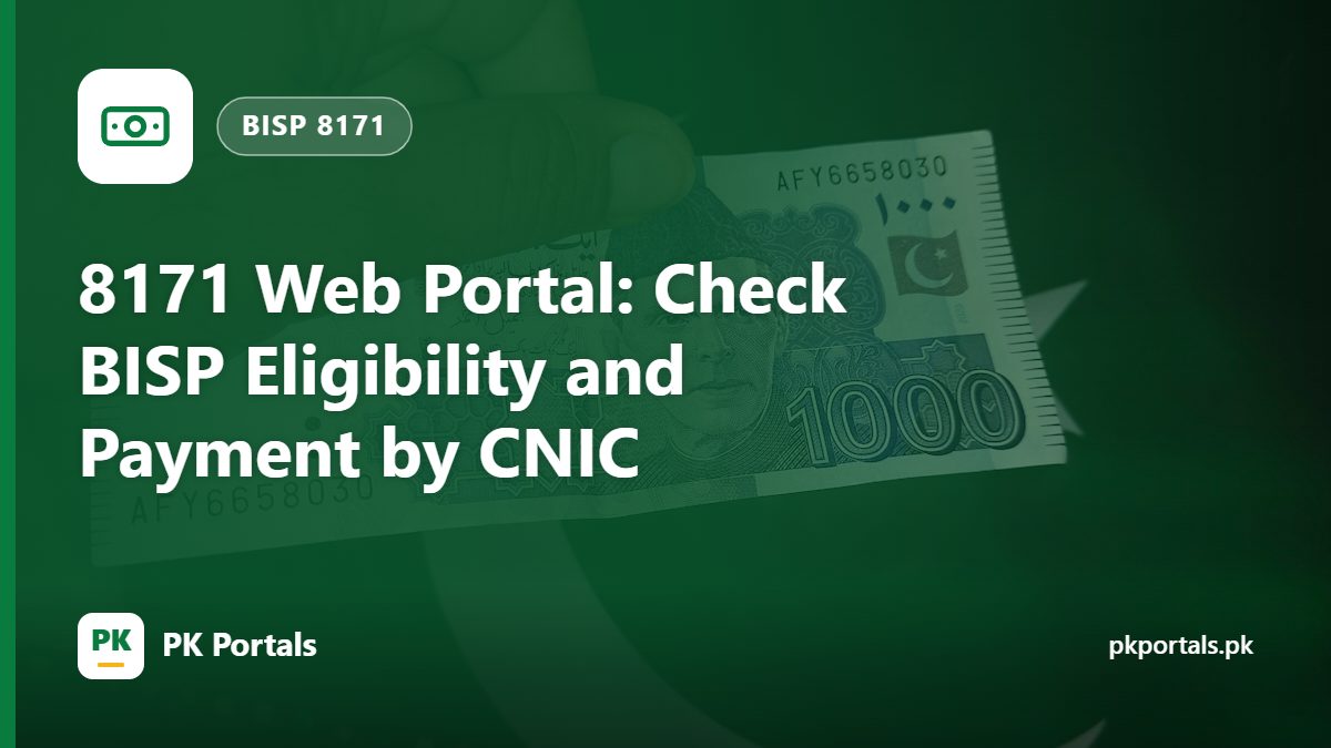 8171 Web Portal: Check BISP Eligibility and Payment by CNIC