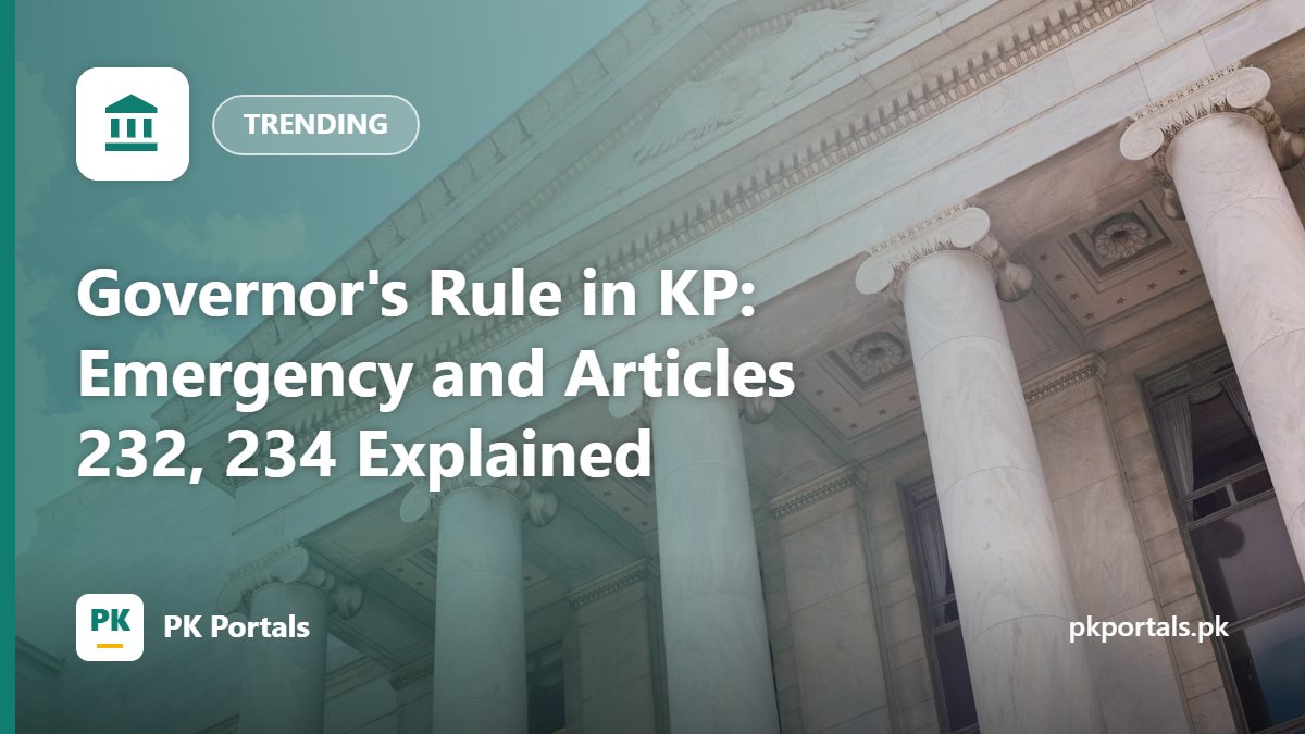 Governor's Rule in KP: Emergency and Articles 232 and 234 Explained