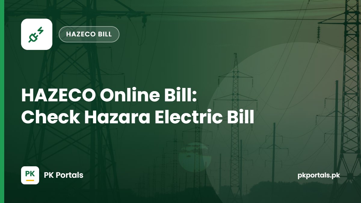 HAZECO Online Bill: Check Hazara Electric Bill Online