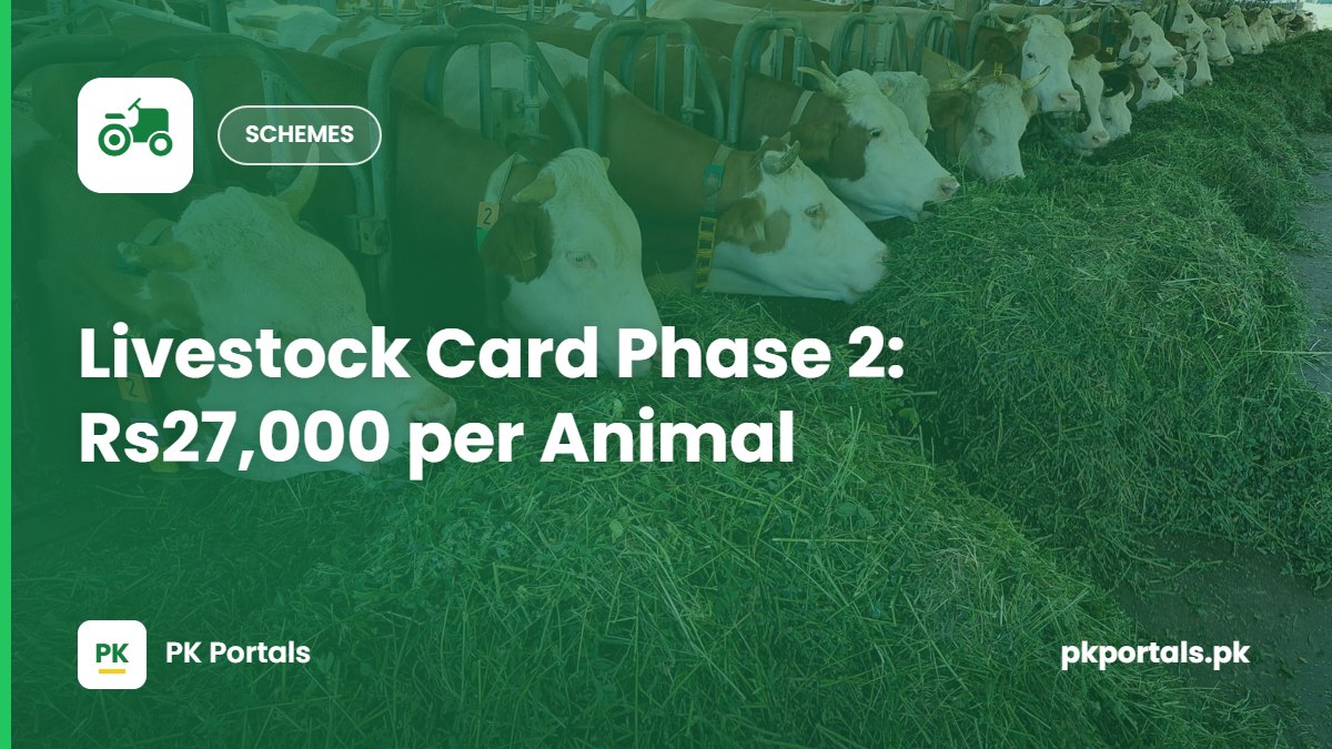 Livestock Card Phase 2: Rs27,000 per Animal