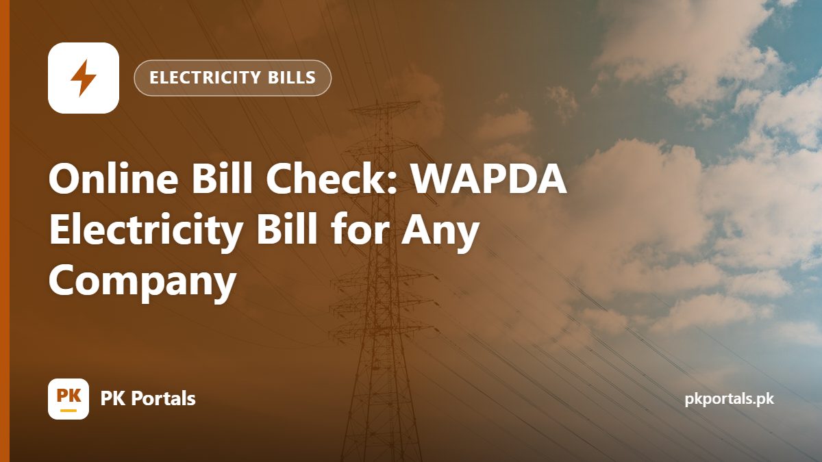 Online Bill Check: WAPDA Electricity Bill for Any Company