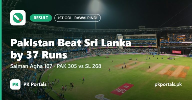 Pakistan beat Sri Lanka by 37 runs in the 1st ODI at Rawalpindi