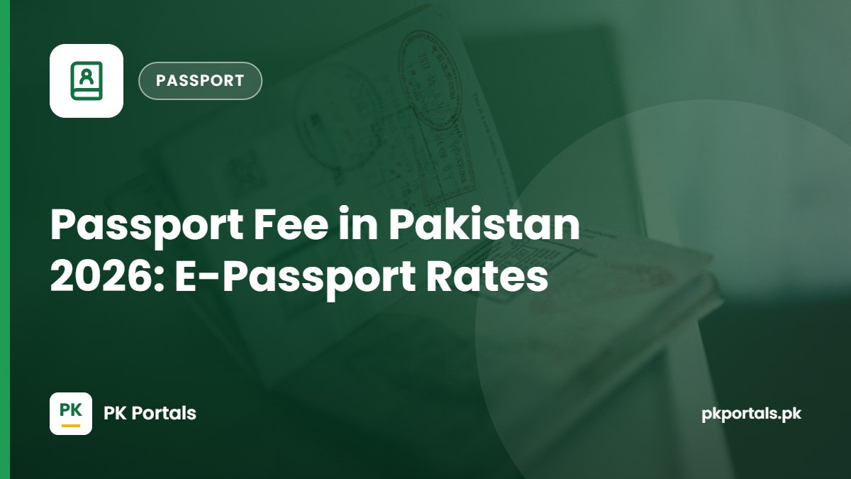 Passport Fee in Pakistan 2026: E-Passport Normal and Urgent Rates