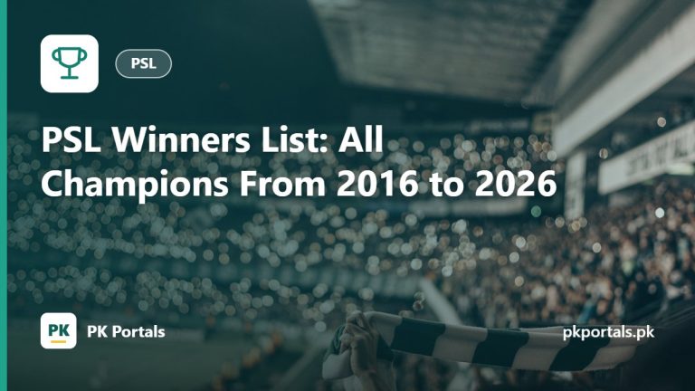 PSL Winners List: All Champions From 2016 to 2026