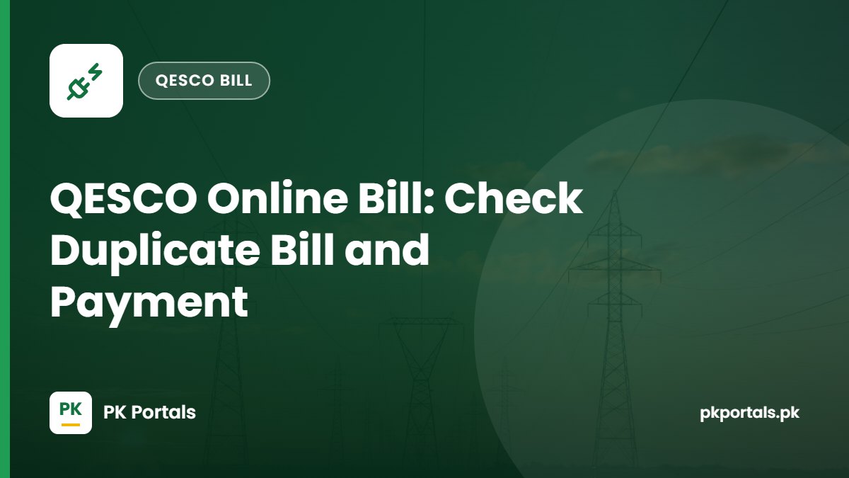 QESCO Online Bill: Check Duplicate Bill and Payment